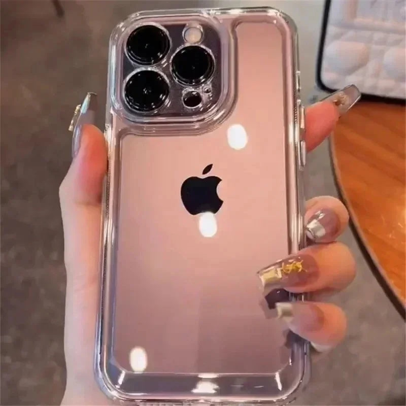 Luxury Silicone Transparent Shockproof Armo Case for iPhone- Clear Protect Cover