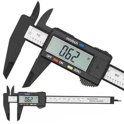 Calibrador digital de fibra de carbono: rango de medición de 150 mm y 100 mm, calibrador Vernier electrónico, micrómetro, regla digital con alta precisión y exactitud