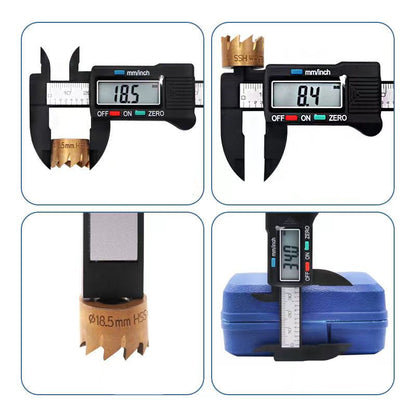 Calibrador digital de fibra de carbono: rango de medición de 150 mm y 100 mm, calibrador Vernier electrónico, micrómetro, regla digital con alta precisión y exactitud