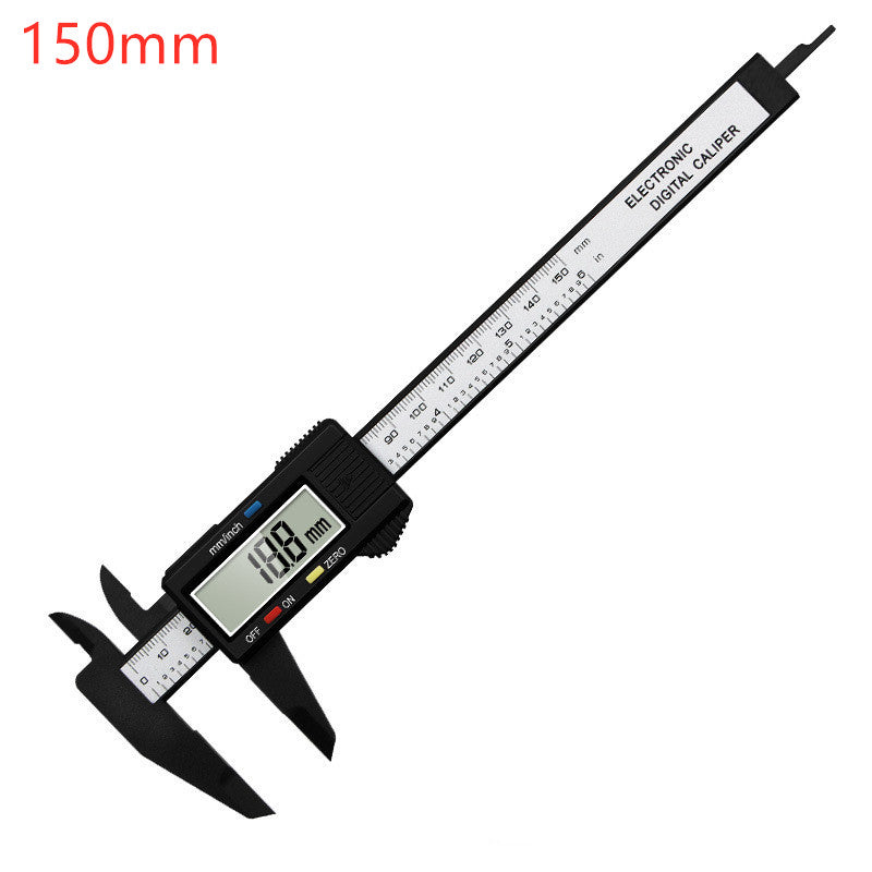 Calibrador digital de fibra de carbono: rango de medición de 150 mm y 100 mm, calibrador Vernier electrónico, micrómetro, regla digital con alta precisión y exactitud