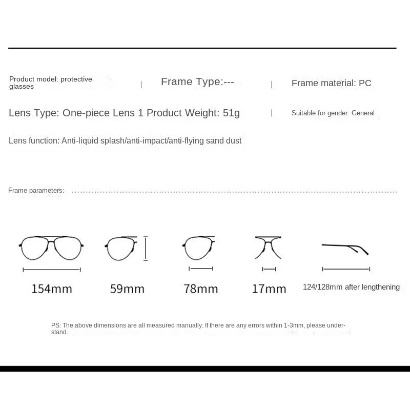 Gafas de protección para el trabajo en laboratorio químico, con patas telescópicas, a prueba de salpicaduras y polvo, antivaho