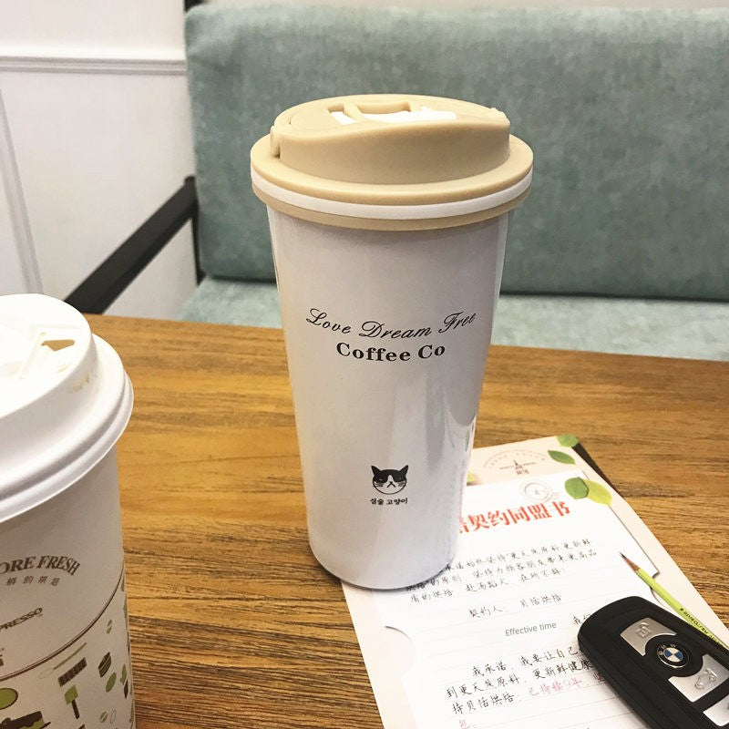 Stainless Steel Coffee Cup Simple Handy Cup Stylish Vacuum Cup Portable Office Business Female Male Cute Water Cup