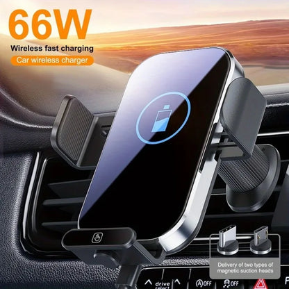 Soporte de sujeción automática para teléfono de coche, cargador inalámbrico, 15 W/10 W/7,5 W, soporte para teléfono con ventilación automática para salpicadero y parabrisas