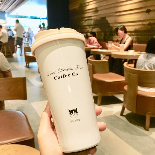 Stainless Steel Coffee Cup Simple Handy Cup Stylish Vacuum Cup Portable Office Business Female Male Cute Water Cup